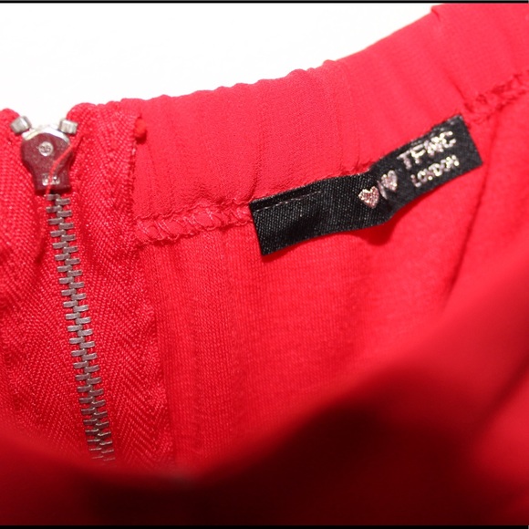 TFNC London Strapless Red Chiffon Dress - Picture 4 of 7